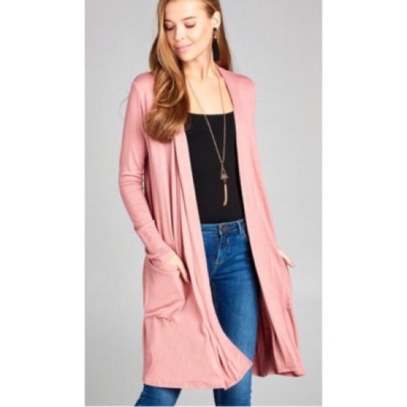 Couture Gypsy Sweaters - 🍁 Dusty Mauve Oversized Pocket Cardigan S M L 🍁